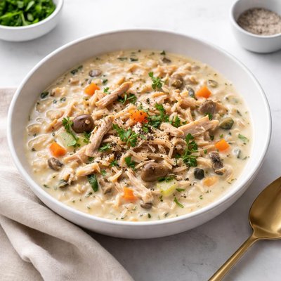 Image of Creamy Chicken and Wild Rice Soup Crock Pot