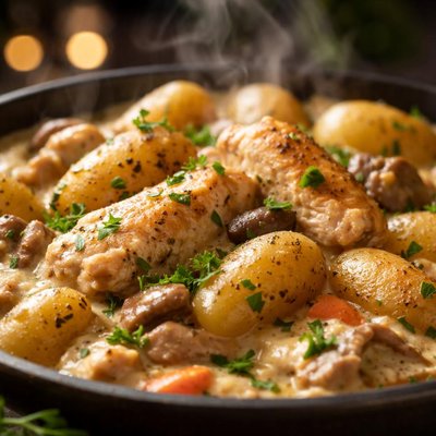 Image of Creamy Chicken Casserole with Fingerling Potatoes