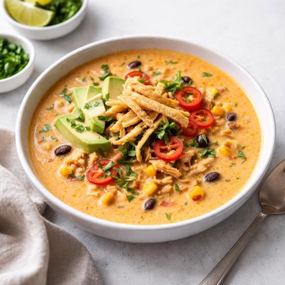 Image of Creamy Chicken Enchilada Soup for the Crock Pot