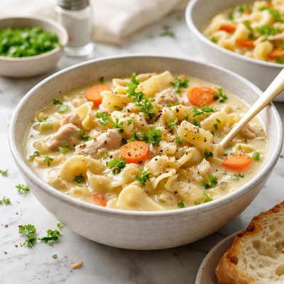 Image of Creamy Chicken or Turkey Noodle Soup