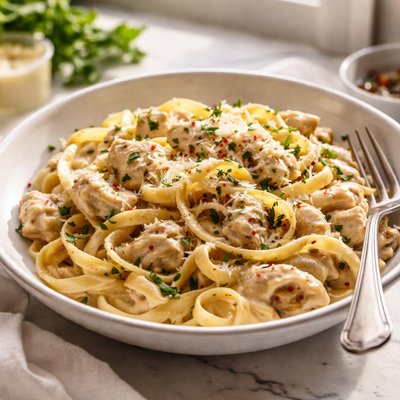 Image of Creamy Chicken or Turkey with Pasta