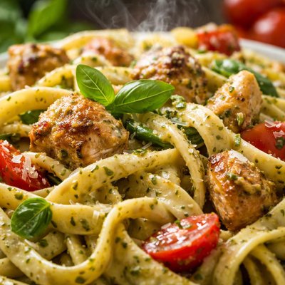 Image of Creamy Chicken Pesto Fettuccine