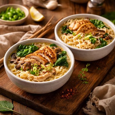 Image of Creamy Chicken Ramen Noodles for 2