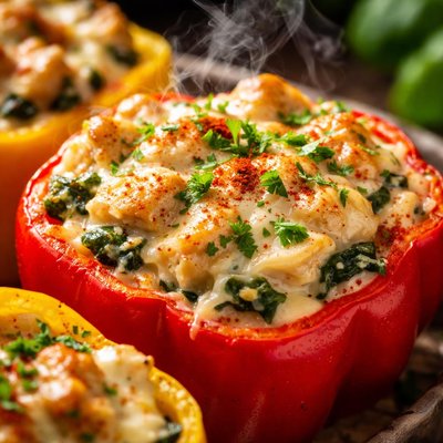 Image of Creamy Chicken Stuffed Bell Peppers