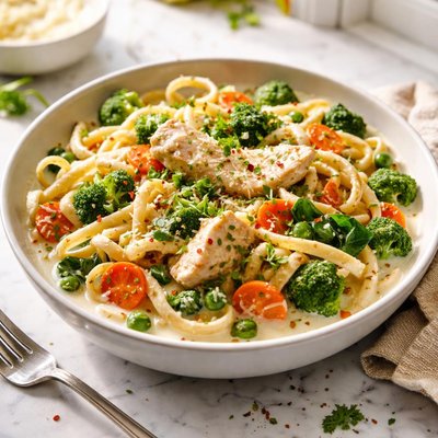 Image of Creamy Chicken Vegetables Noodles
