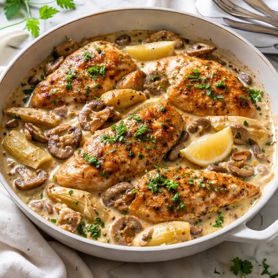 Image of Creamy Chicken with Mushrooms and Artichokes