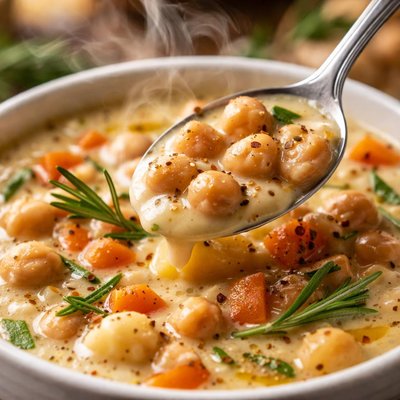 Image of Creamy Chickpea Rosemary Soup