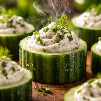 Image of Creamy Chive Cucumber Cups