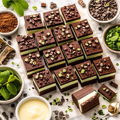 Image of Creamy Chocolate Mint Layered Fudge