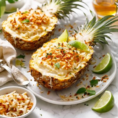 Image of Creamy Coconut and Rum Baked Pineapple
