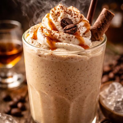 Image of Creamy Coffee Ice Cream Brandy Smoothie Dessert