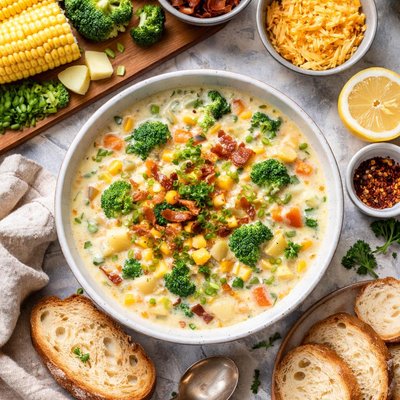 Image of Creamy Corn and Broccoli Chowder
