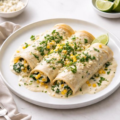 Image of Creamy Corn and Spinach Enchiladas