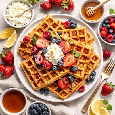 Image of Creamy Cottage Cheese Waffles