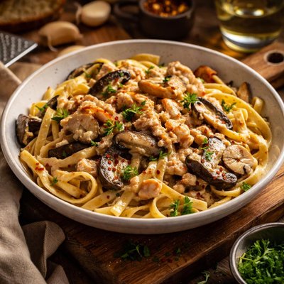 Image of Creamy Crab and Portabella Pasta