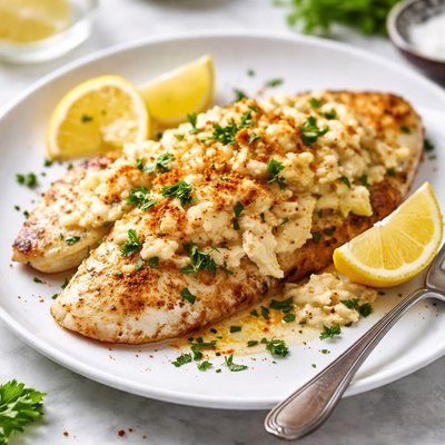 Image of Creamy Crab Topped Tilapia