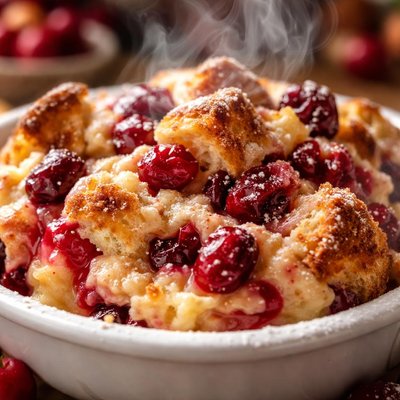 Image of Creamy Cranberry Bread Pudding