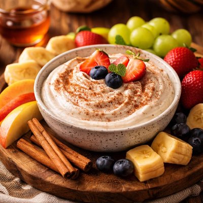 Image of Creamy Creamless Cinnamon Yogurt Fruit Dip