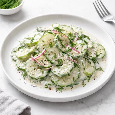 Image of Creamy Cucumber Salad with Dill