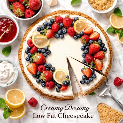 Image of Creamy Dreamy Low Fat Cheesecake