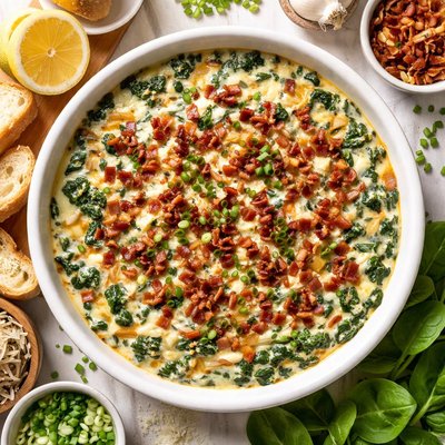 Image of Creamy Dreamy Spinach Onion and Bacon Dip