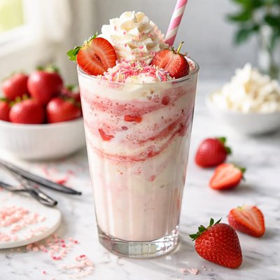 Image of Creamy Dreamy Strawberry Vanilla Shake