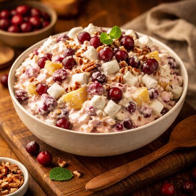 Image of Creamy Fresh Cranberry and Fruit Salad