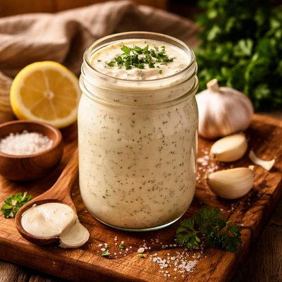 Image of Creamy Garlic Salad Dressing
