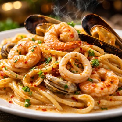 Image of Creamy Garlicy Seafood Marinara