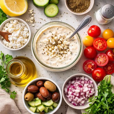 Image of Creamy Greek Dressing with Feta