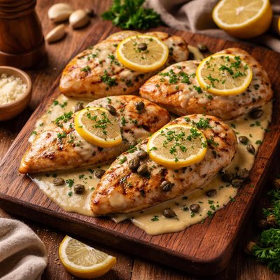 Image of Creamy Grilled Chicken Piccata