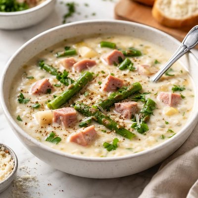 Image of Creamy Ham and Asparagus Soup