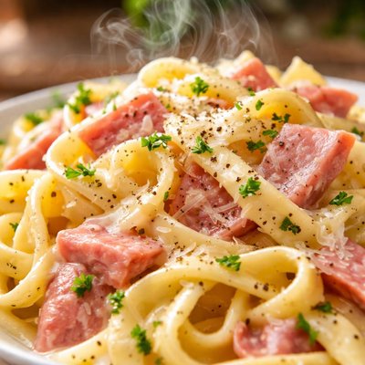 Image of Creamy Ham and Fettuccine