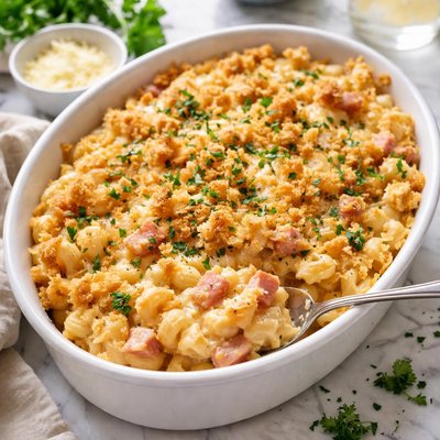 Image of Creamy Ham and Macaroni Bake