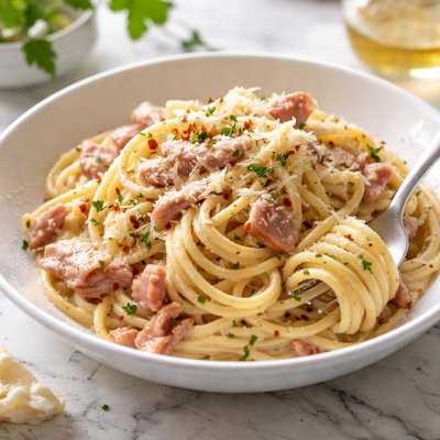 Image of Creamy Ham Spaghetti