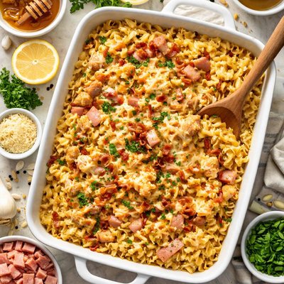 Image of Creamy Honey Mustard Chicken or Ham Casserole