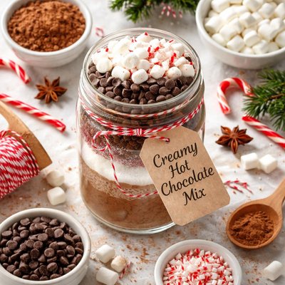 Image of Creamy Hot Chocolate Mix in a Jar for Gift Giving