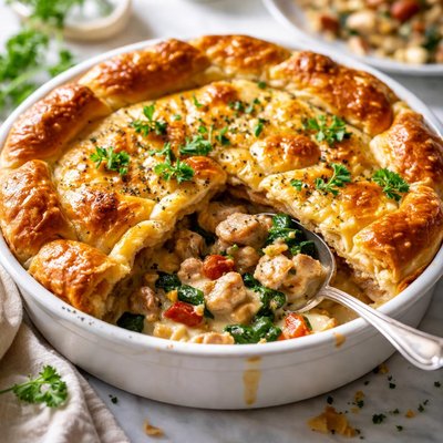 Image of Creamy Italian Chicken Puff Pie
