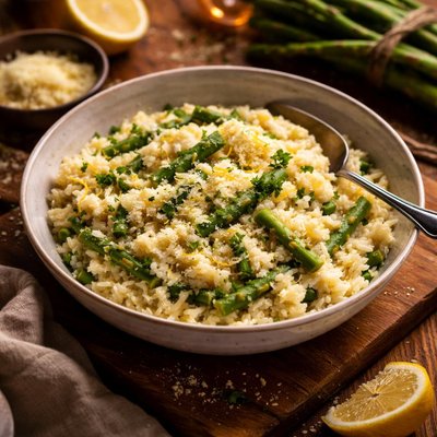 Image of Creamy Lemon Asparagus Risotto
