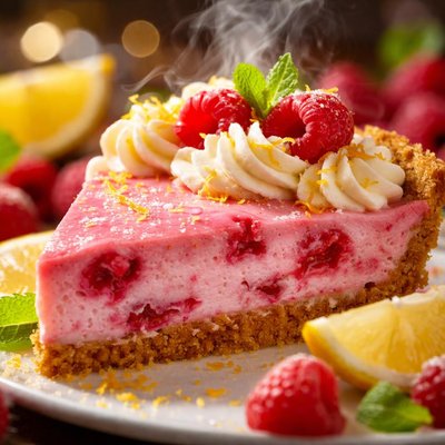 Image of Creamy Lemon Raspberry Pie