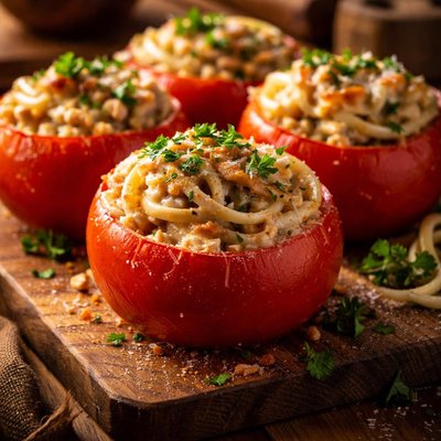 Image of Creamy Linquuni Stuffed Tomato A1