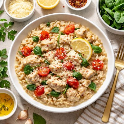 Image of Creamy Low Fat Chicken and Brown Rice