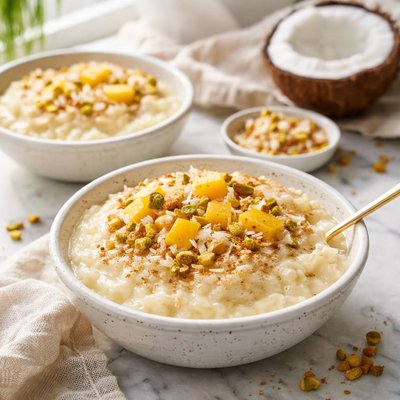Image of Creamy Low Fat Coconut Rice Pudding