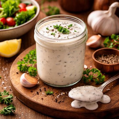 Image of Creamy Low Fat Garlic Salad Dressing