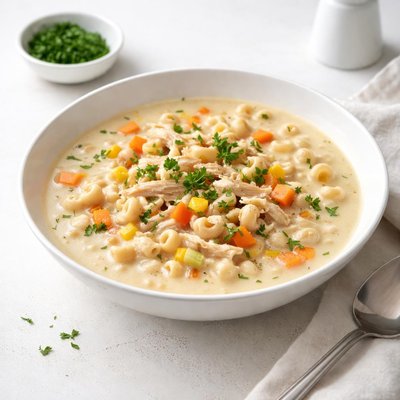 Image of Creamy Macaroni Chicken Soup Sopas