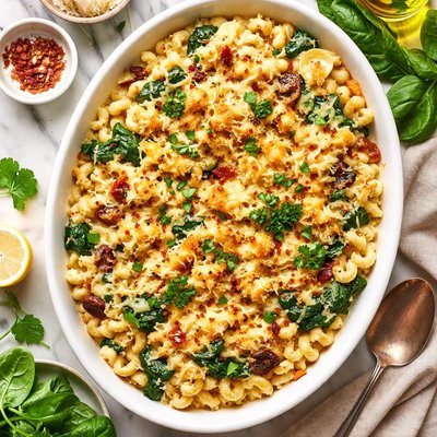 Image of Creamy Macaroni Spinach Bake
