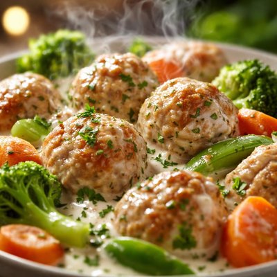 Image of Creamy Meatballs and Vegetables
