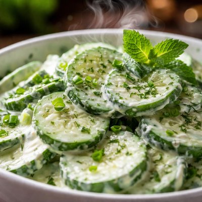 Image of Creamy Minty Cucumbers