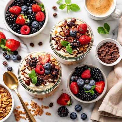 Image of Creamy Mocha Berry Parfait