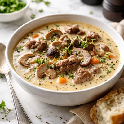 Image of Creamy Mushroom Beef Soup